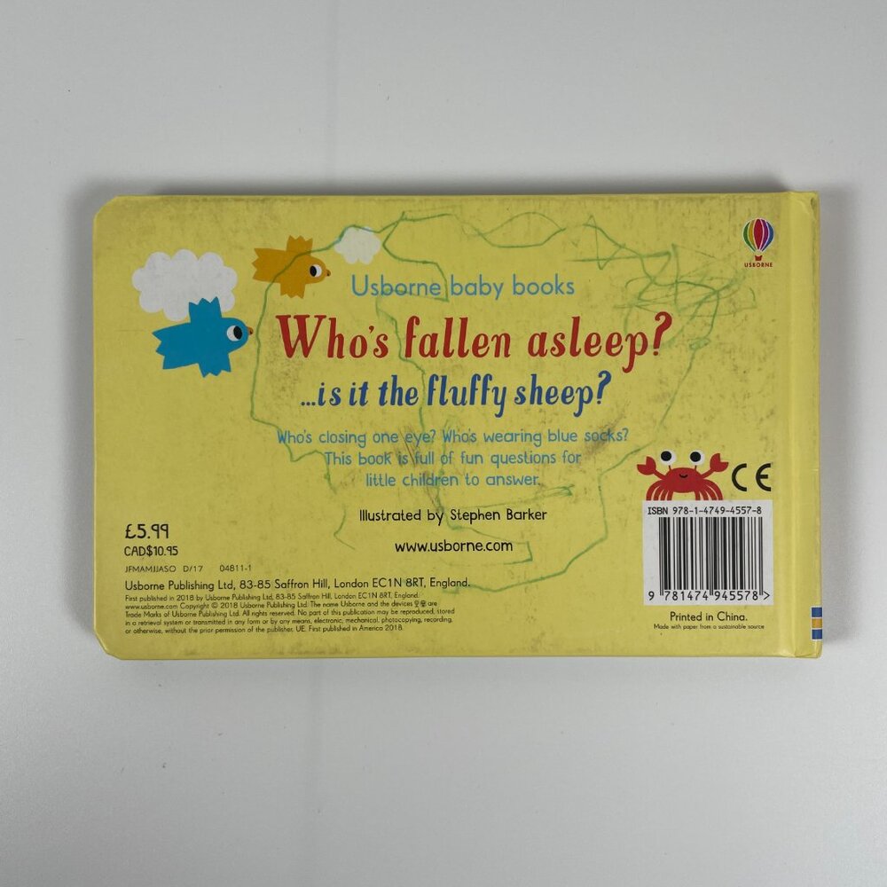 🍋 4/$20  Who's Fallen Asleep Usborne Baby Books | Kids Books Childrens Books - Picture 5 of 6